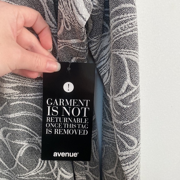 Avenue - Silver Long Sleeve Long Length Duster Cardigan - Size 18-20 - Picture 5 of 6